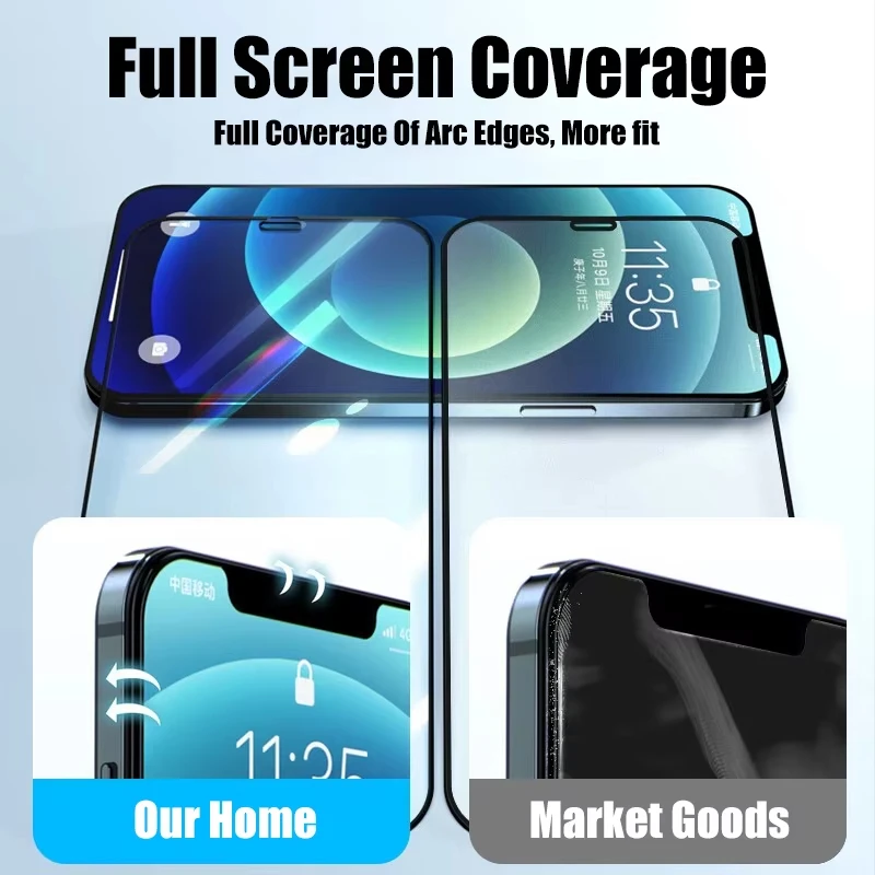 1-2Pcs Full Cover Screen Protector For Xiaomi Redmi Note 13 Pro 5G 12 11 10 9 8 7 10s 11s 12s 10A 9A 9T 13C 10C 12C Glass Film image 2
