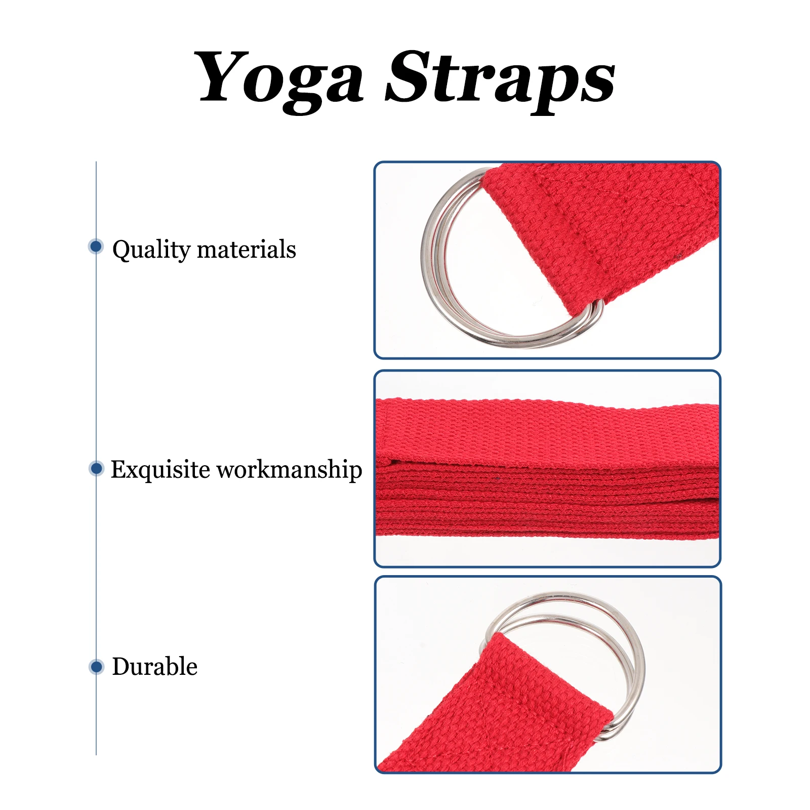 

Yoga Stretching Belt Polyester Cotton Workout Rope Ideal for Straps Fitness Long Lasting Use Flexible