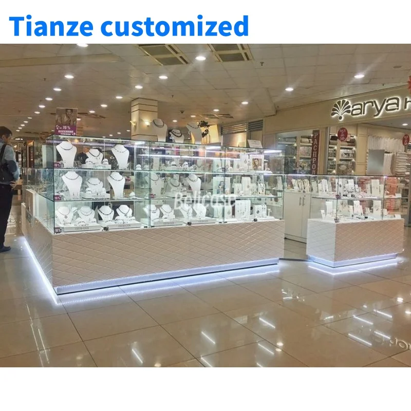 

（customized）High End Jewellery Store Counter Luxury Jewelry Cabinet Necklace Jewelry Showcase Display Jewelry Kiosks Mall