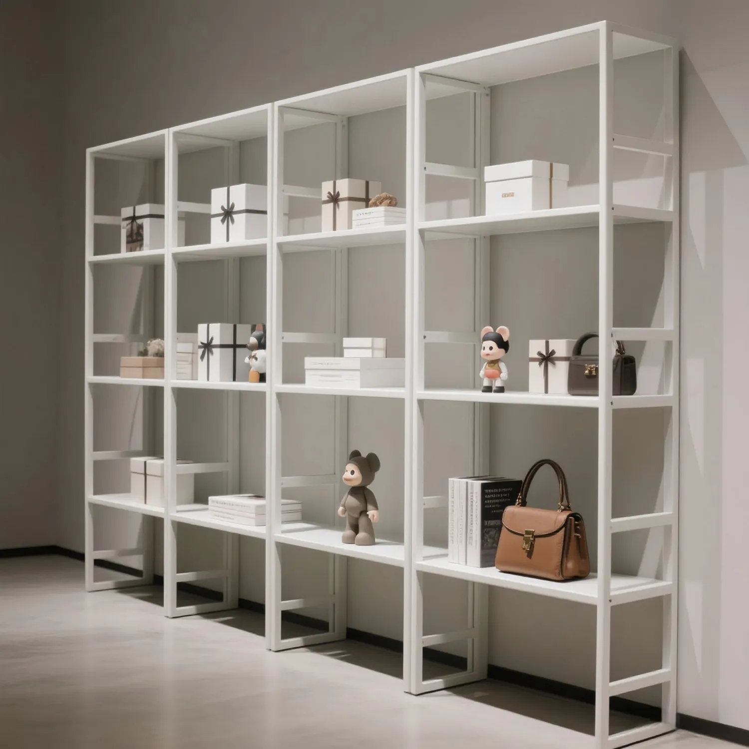 White display rack Floor-to-ceiling storage against wall shelf Toy storage rack Household multi-layer bookcase Wrought iron