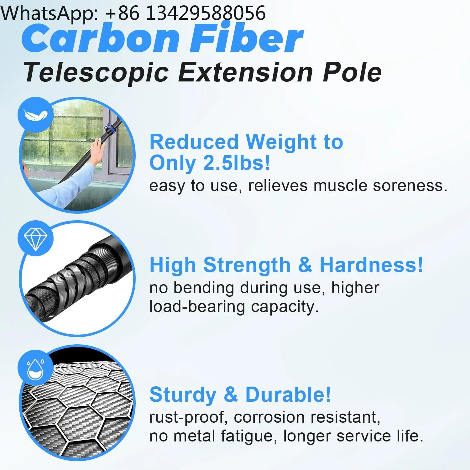 The Best-selling 18.3m Multi-functional Telescopic Carbon Fiber Cleaning Brush - a Versatile Cleaning Tool for Various Scenarios