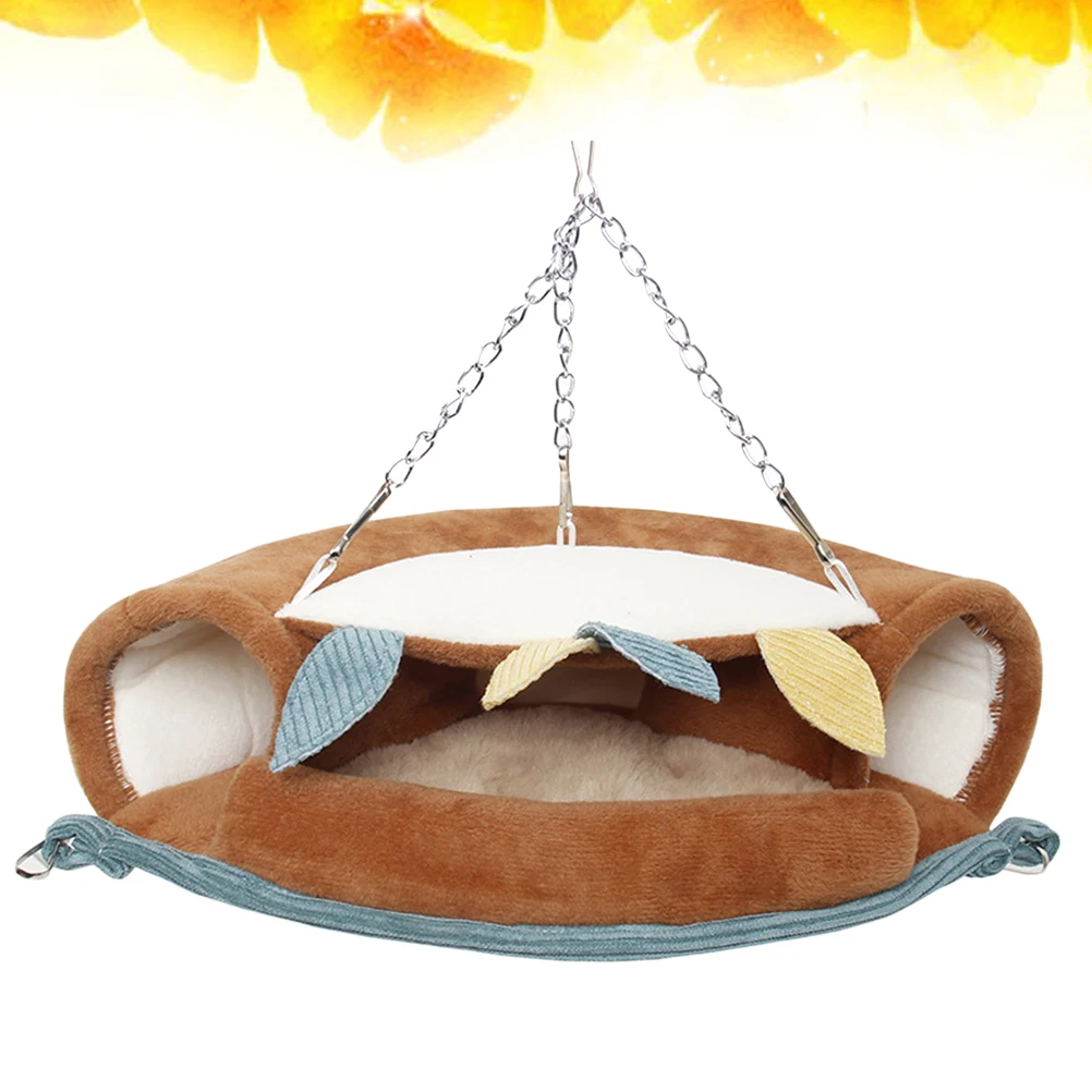 

Warm Hammock Nest For Small Hamsters Fleece Pet Cradle Cage Cushion Foldable Lightweight Hamster Bed Hamster Hanging Hammock Pet