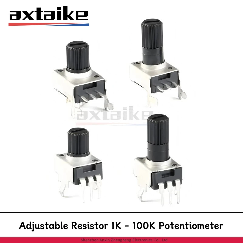 

10PCS RV09 0932 Adjustable Resistor 1K 2K 5K 10K 20K 50K 100K Ohm B102 B202 B502 B103 B203 Potentiometer 15/20mm 5Pin 12.5mm
