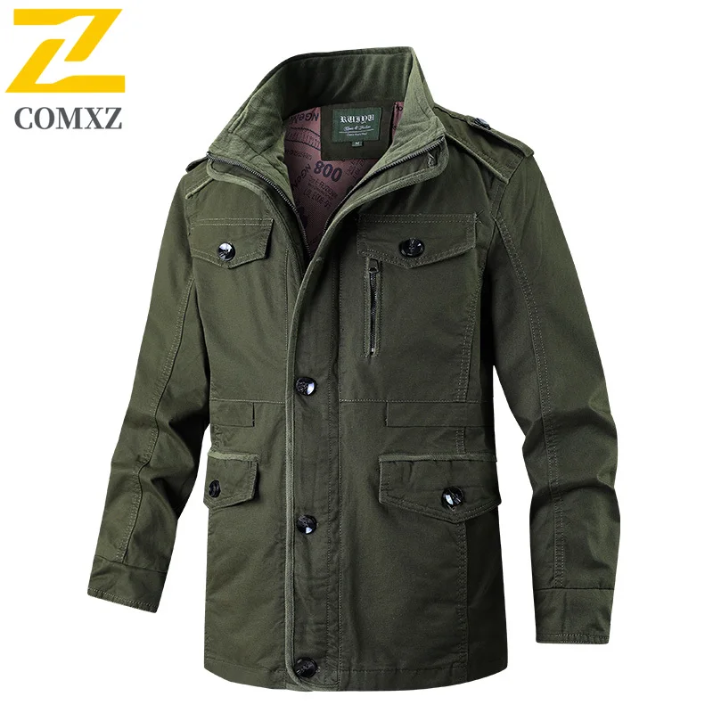 

2025 New Men's Jacket Spring Autumn Fashion Classic Windproof Breathable Multi Pocket Workwear Jacket Outdoor Casual Men's Coat
