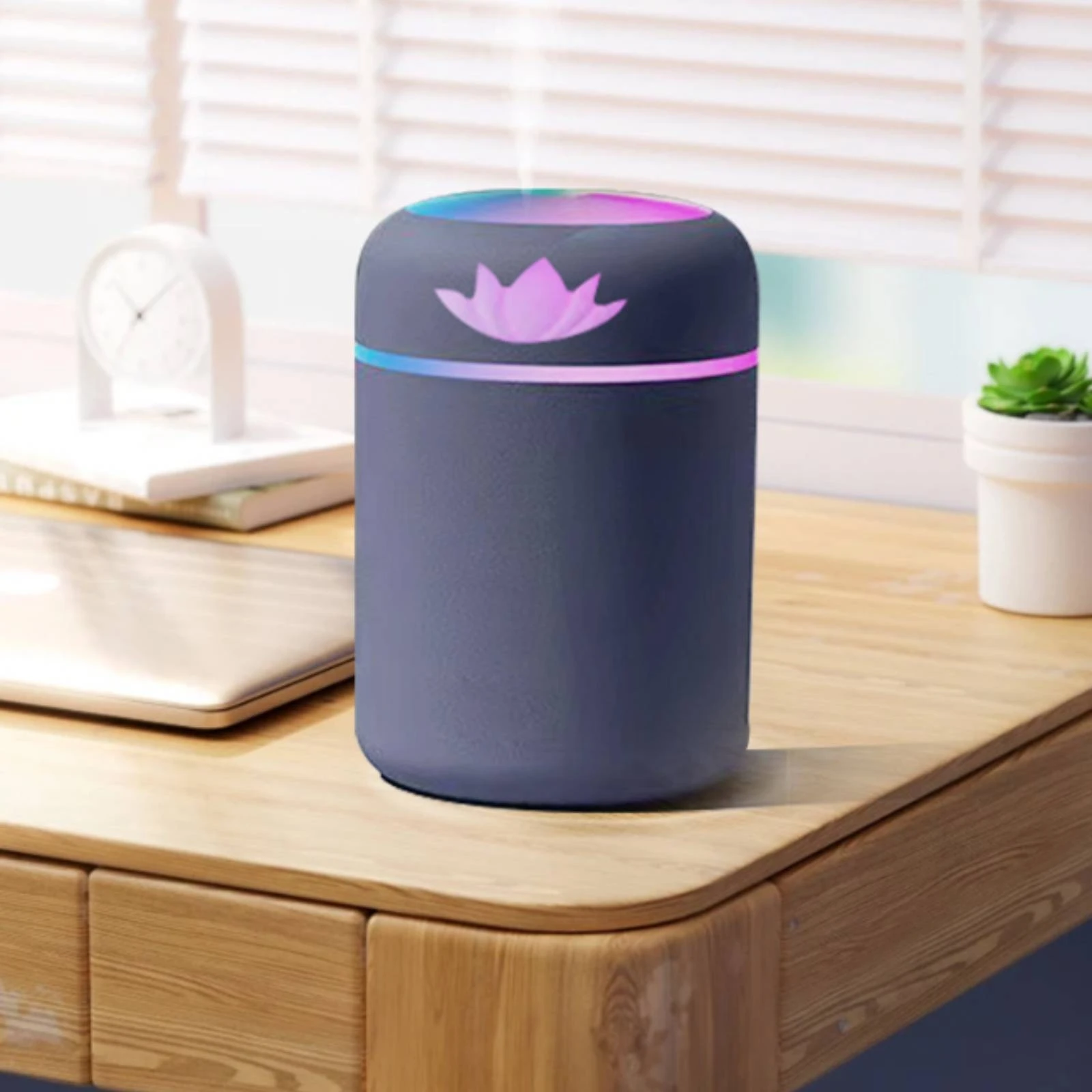 Mini Humidifier with Night Light Quiet Desktop Humidifier Mist Disperser Compact Mist Maker Lightweight