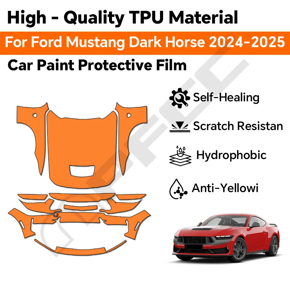 

TPU For Ford Mustang Dark Horse 2024 2025 Paint Protection Film Clear Bra Pre-cut PPF Car Body Anti-Scratch Resistant Invisible