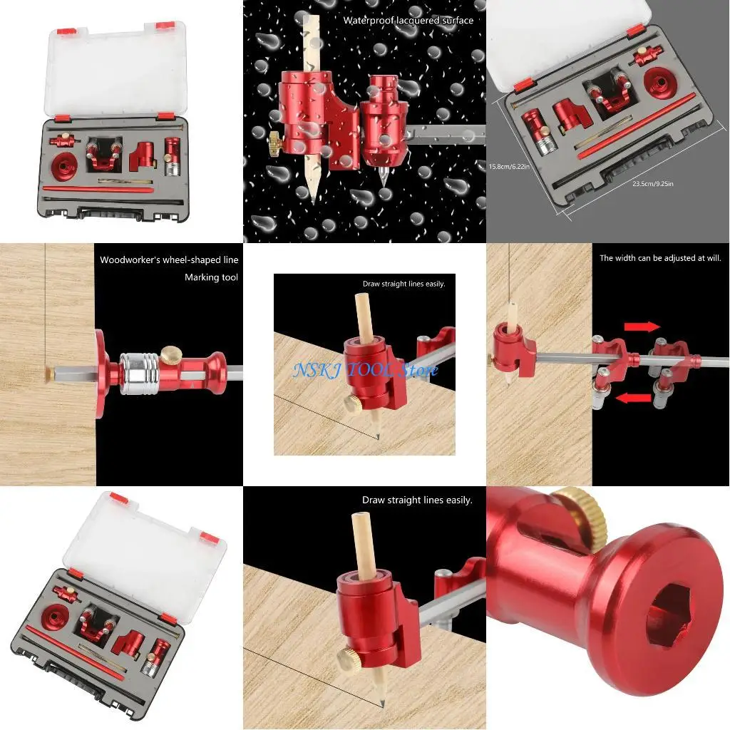 

L8RC High Accuracy Etched Layout Gauges Converts Between Linear & Marking Aluminum for Woodworking Projects