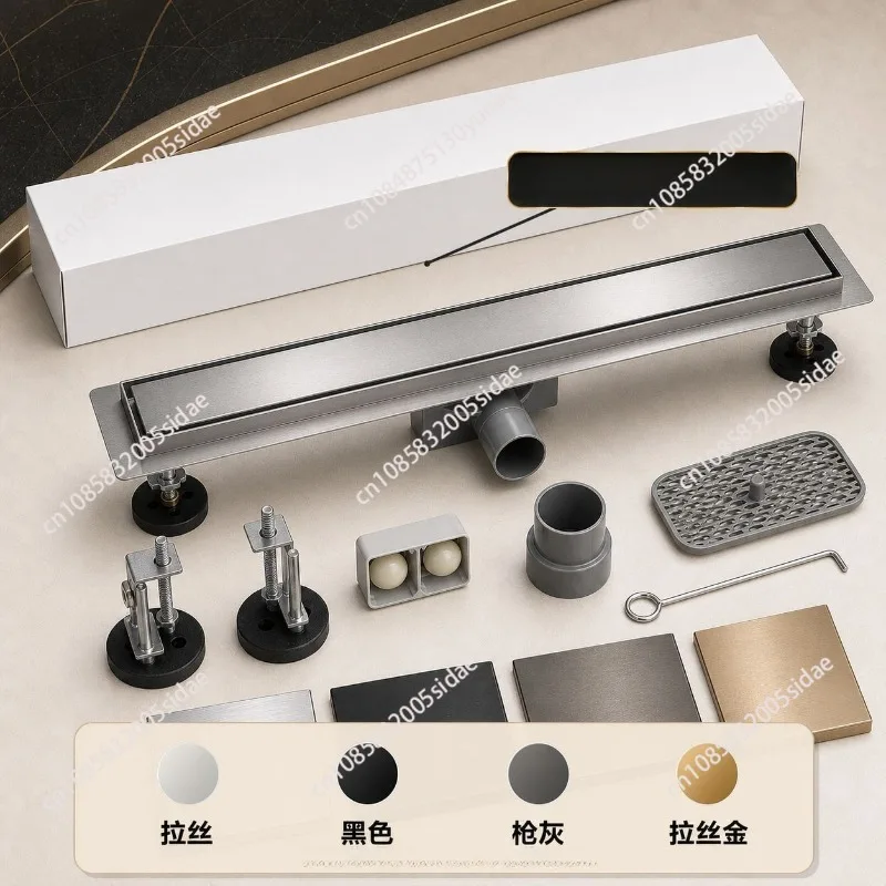 304 Stainless Steel Linear Shower Drain, High Flow & Odor Resistant Bathroom Floor Drain