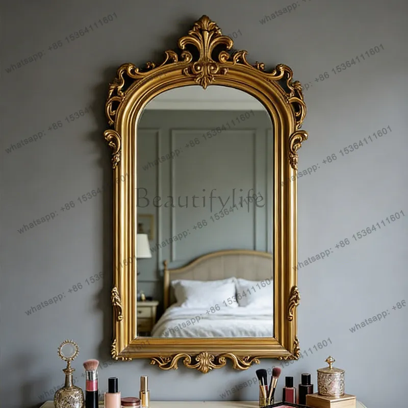 Carved bathroom mirror French luxury high-end makeup mirror