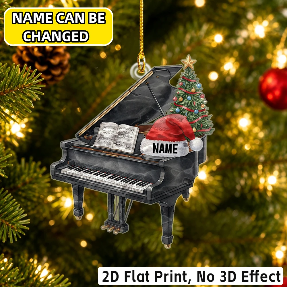 Musical Instrument And Names - Ornement en acrylique personnalisé, motif piano