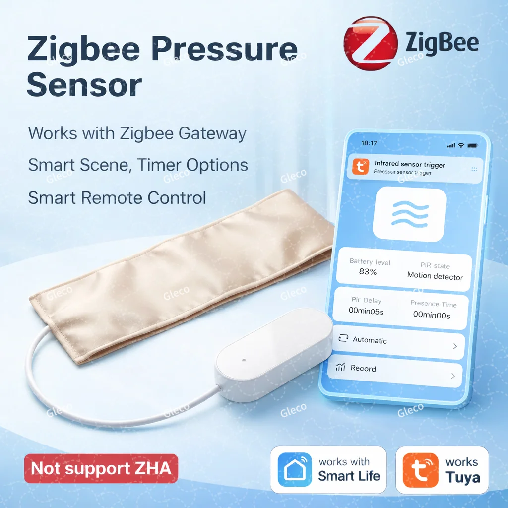 

Датчик давления Zigbee Tuya Smart Life: Пояс-датчик присутствия с питанием от батареи для кровати и дивана (требуется шлюз)