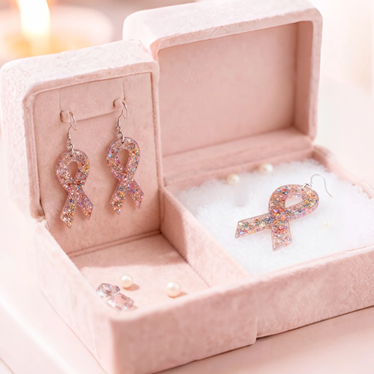 DIY Heart-Shaped Ribbon Earrings and Keychain Silicone Molds, Epoxy Resin Keychain Casting Molds, Multi-Purpose Pendant Casting