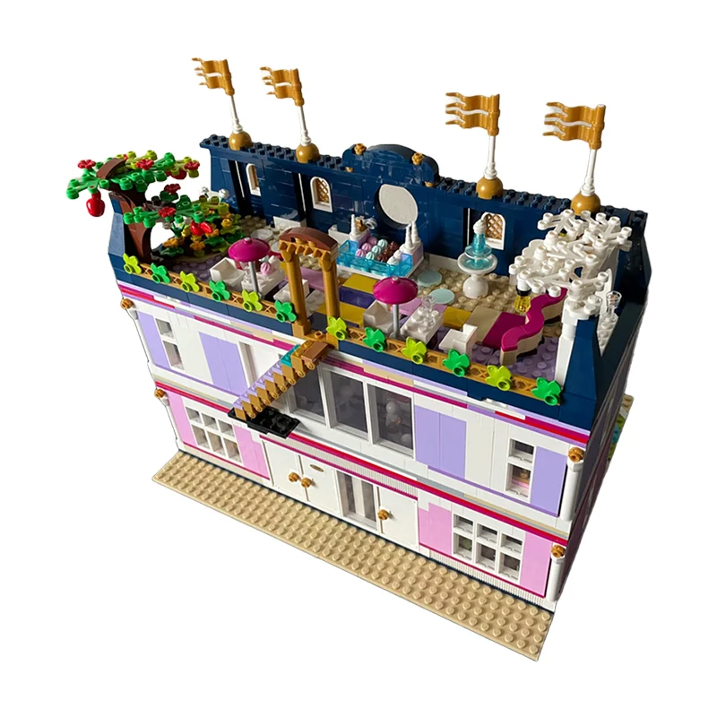 2064 stücke MOC Die Grand Hotel Modulare Alternative Freund Modell Gebäude Spielzeug Blöcke Montieren DIY Kreative Idee Weihnachten Geschenk Kinder