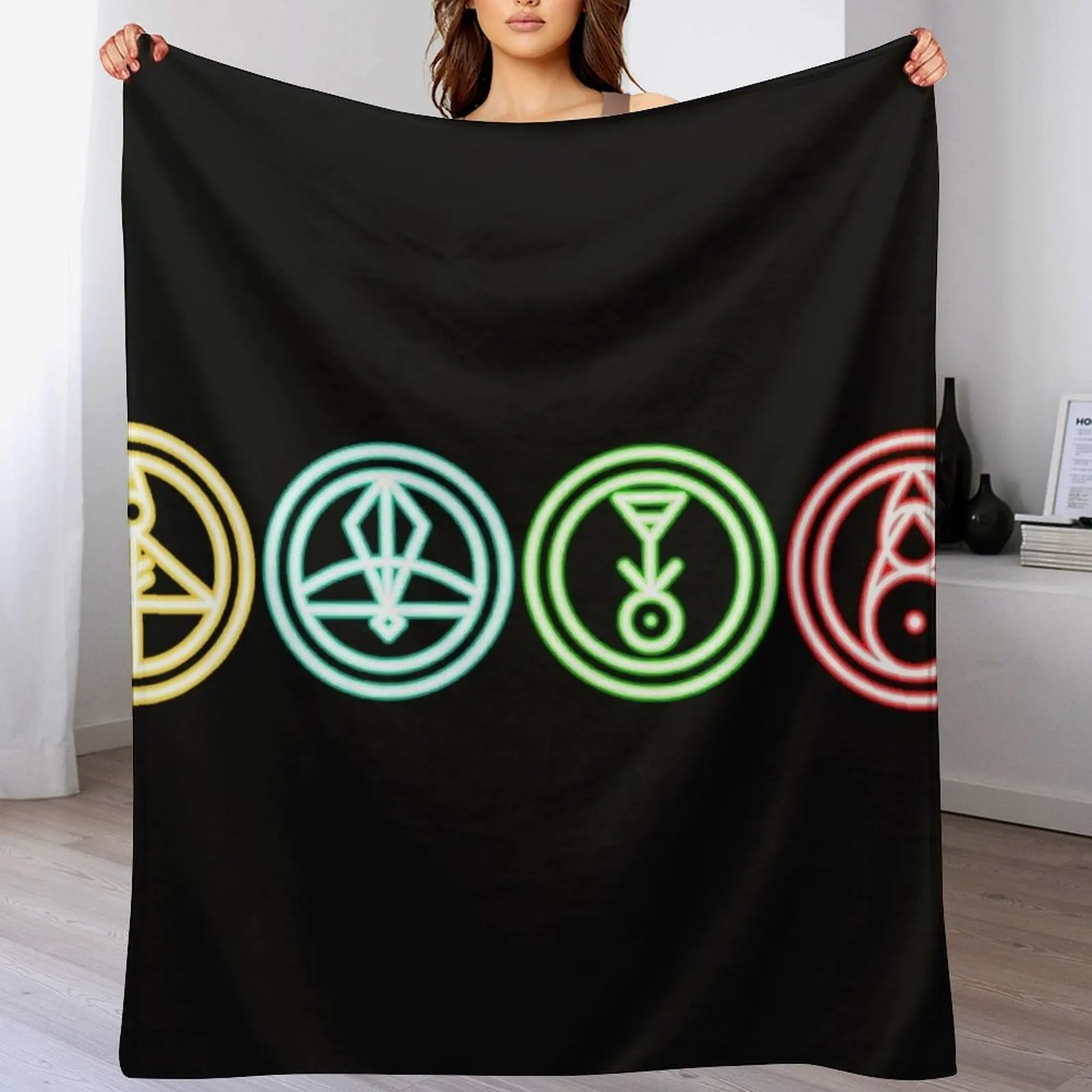 Neon Owl House Throw Blanket Stylish Couch Blanket for Home Living Room