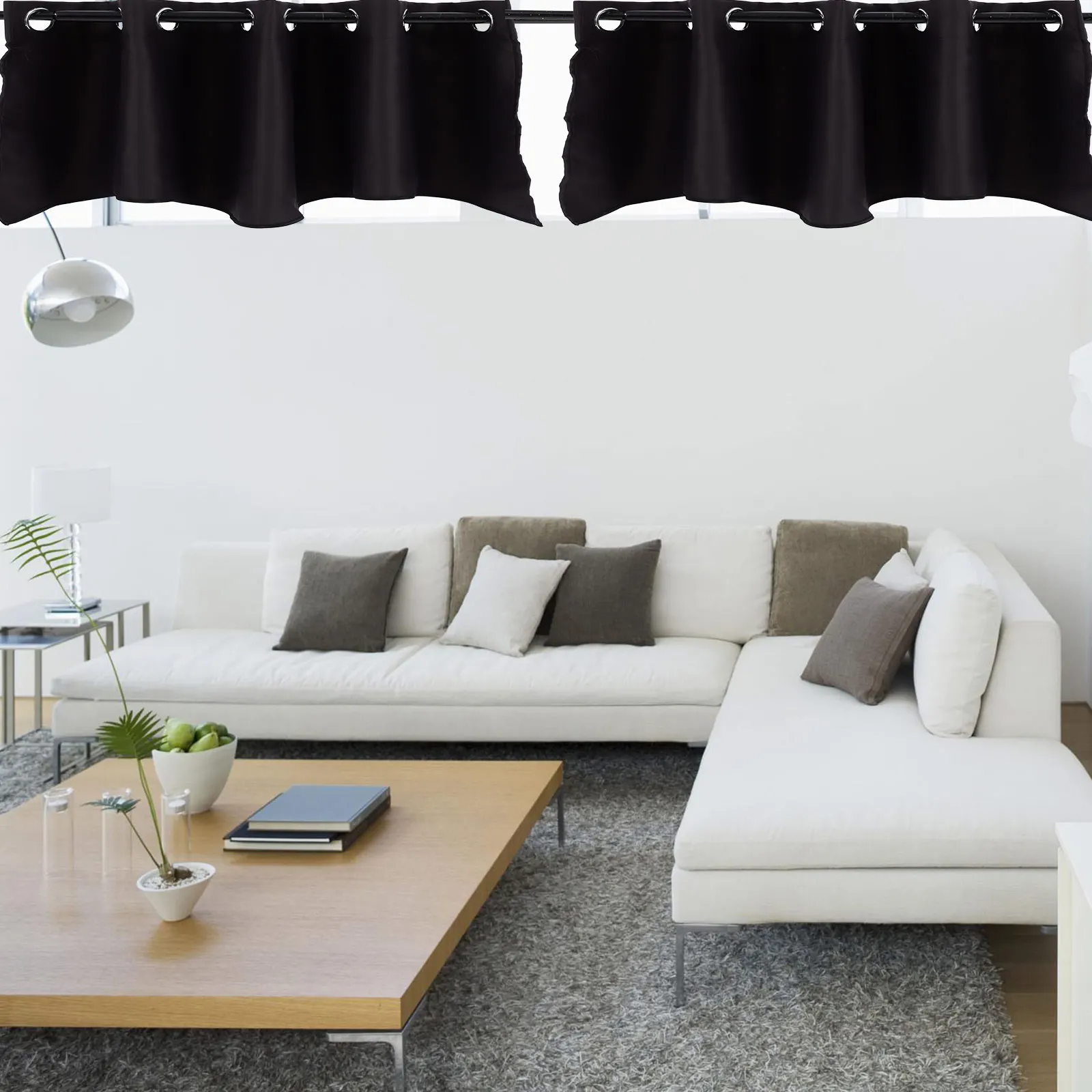 

Blackout Curtains Linen Small for Window Punch Hole Valance Bedroom Polyester Valances