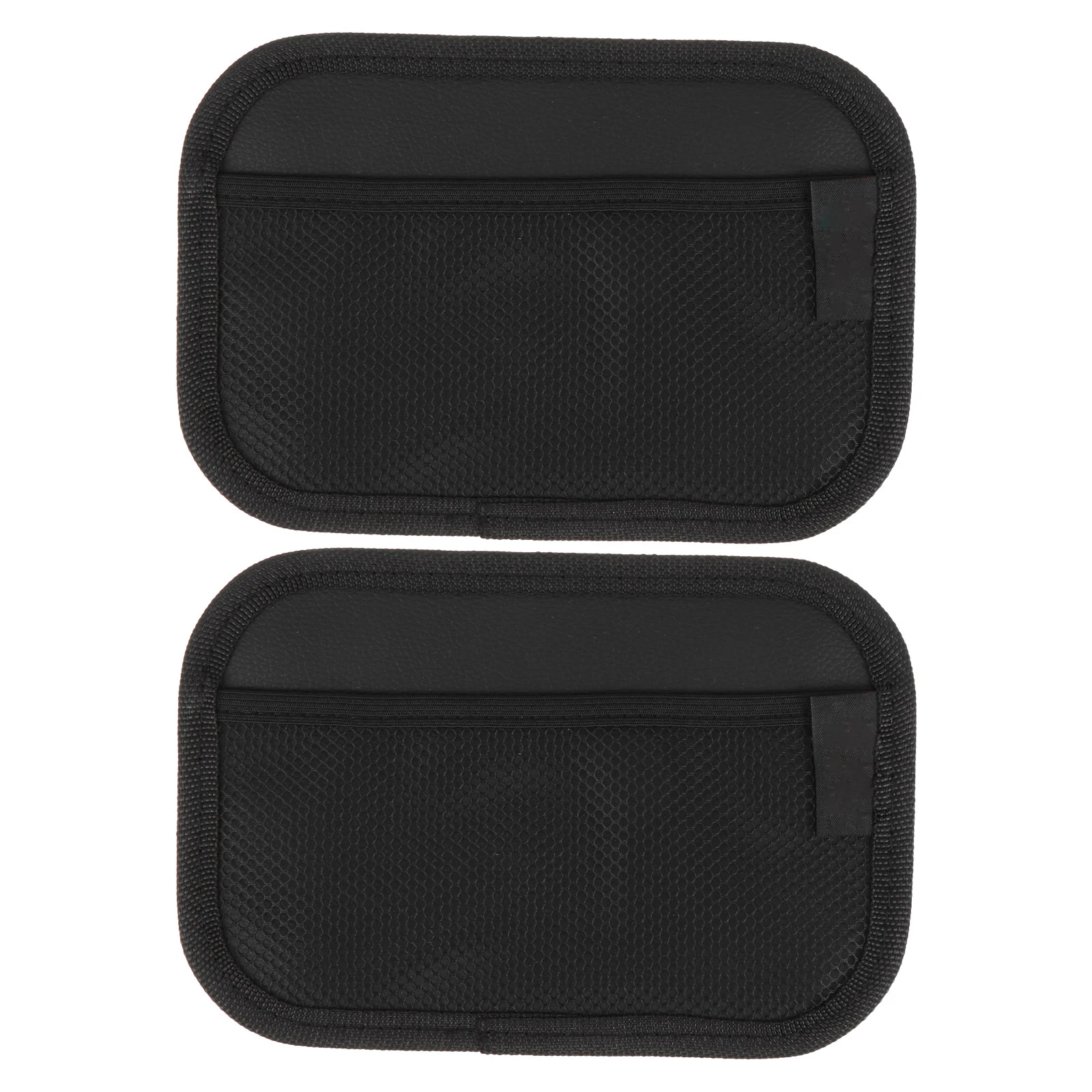 

2pcs Car Storage Pouch Large Black PU Trunk Mesh Bags Sticky Organizer Front Seat between Seats Side Pocket Card Holder