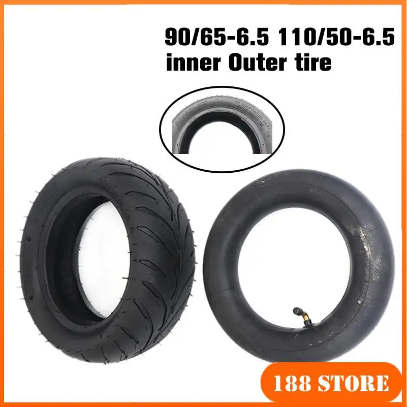 11 Polegada 110/50-6.5 pneu traseiro & 90/65-6.5 válvula dobrada do pneu dianteiro se encaixa 49cc mini bicicleta da sujeira e scooter mini moto