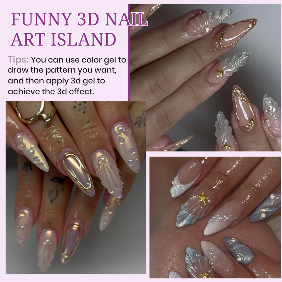 15ml Gel 3D para Arte de Uñas - Diseños DIY Impermeables, Gel de Escultura para Diseños Intrincados y Formas 6