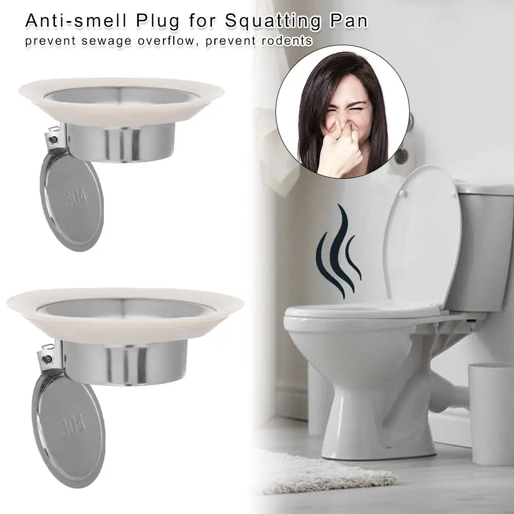 Stainless steel Toilet Deodorizer Stopper Squatting Pan Anti-smell Plug Sewer Pipe Useful Anti-blocking Cover Bathroom Fitting