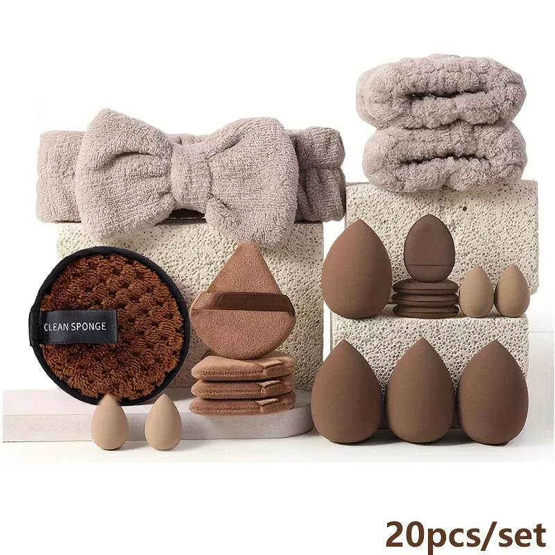 20/40-teiliges Make-up-Werkzeug-Set, große und kleine Schönheitsschwämme für makellose Make-up-Anwendung und Entfernung von Make-up, kompletter Satz Werkzeuge