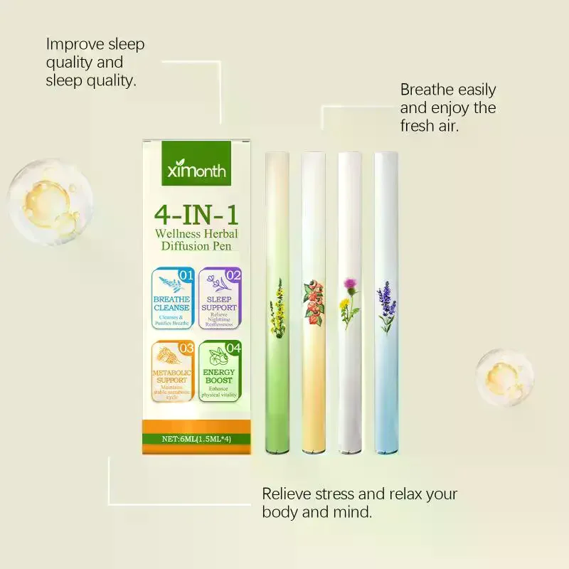 In 1 Herbal Diffuser Set Herbal Energy Bar Purifier Boost Clear Breathing Support With Mullein/Thyme/Mints Guarana/Green Tea 4