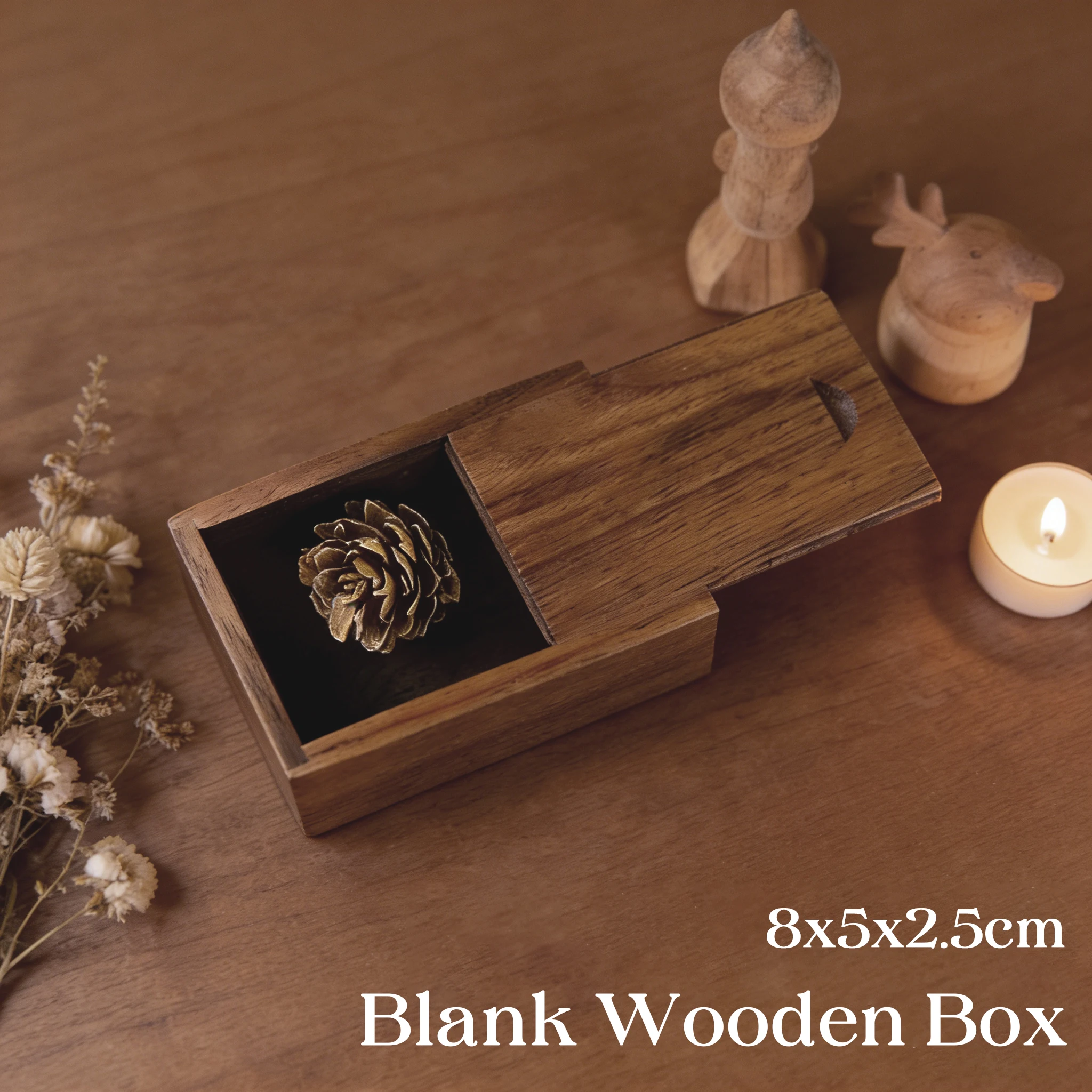 5PCS/lot Wood Gift Boxs with Sliding Lid Sliding Top Wooden Keepsake Box for Handicraft Storage Photography Studio USB Packaging