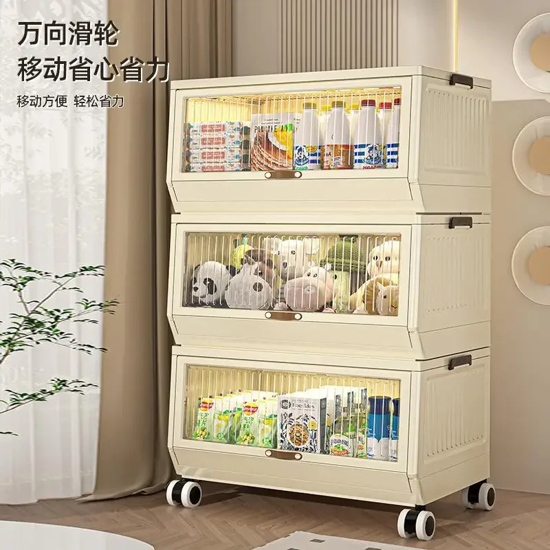 High Quality lockers flip cabinet for clothe children snacks sorting boxes wardrobes furniture Fashion Storage cabinets w/wheels