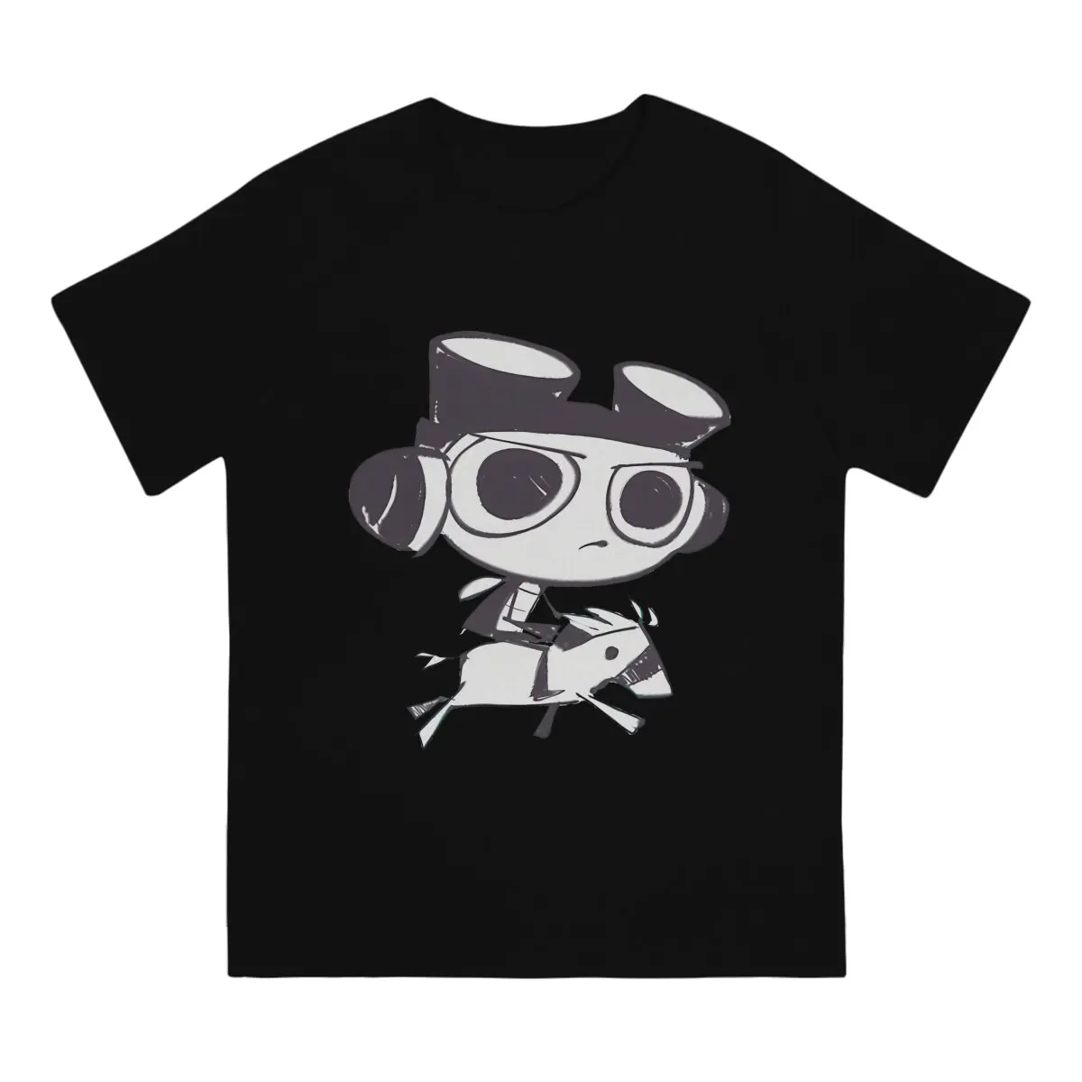 Raz Rides A Pony Sugarcube T Shirts Men Creative T-Shirt Round Neck Psychonauts Tees Short Sleeve Tops Summer