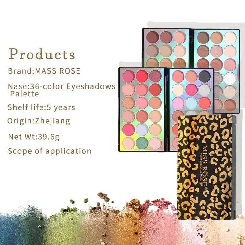 

Lara Miss 18 Color Eye Shadow Palette Colorful Artist Shimmer Glitter Matte Pigmented Powder Pressed Eyeshadow Makeup Palette