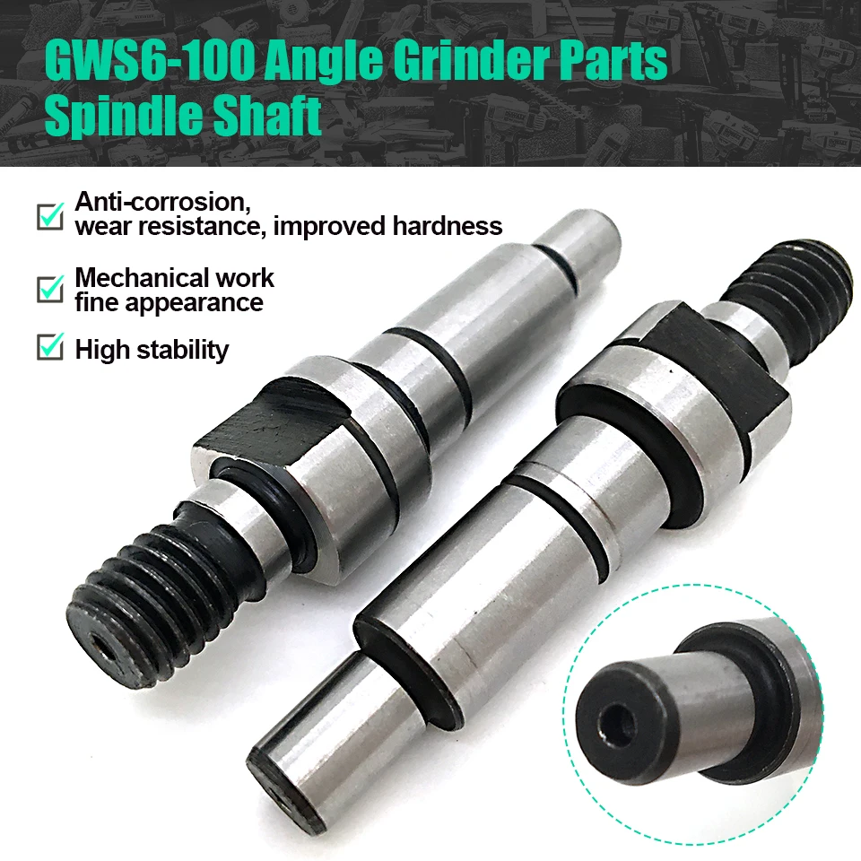 

2pcs Spindle Shaft Replace For Bosch GWS6-100 GWS7-100 GWS9-100 Angle Grinder Spare Parts Power Tools Accessories Hardness