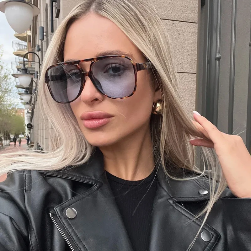 Wandern Mode Großen Rahmen Platz Frauen Anti Licht Gläser Bunte Objektiv Gradienten Unisex Brillen Outdoor Casual Shades UV400