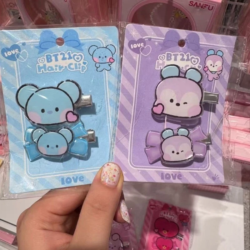 BT21 koya RJ Shooky Mang Chimmy Tata Cooky High Color Value Creative Distinctive Hairpin Headwear Acrylic Bangs Broken Hairpin view 4