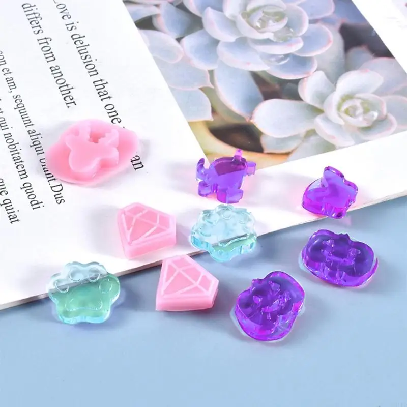 

H9ED UV Crystal Resin Epoxy Mold Handmade Jewelry Necklace Resin Mold DIY Art Crafts Ear Studs Hanging Pendant Casting Mold