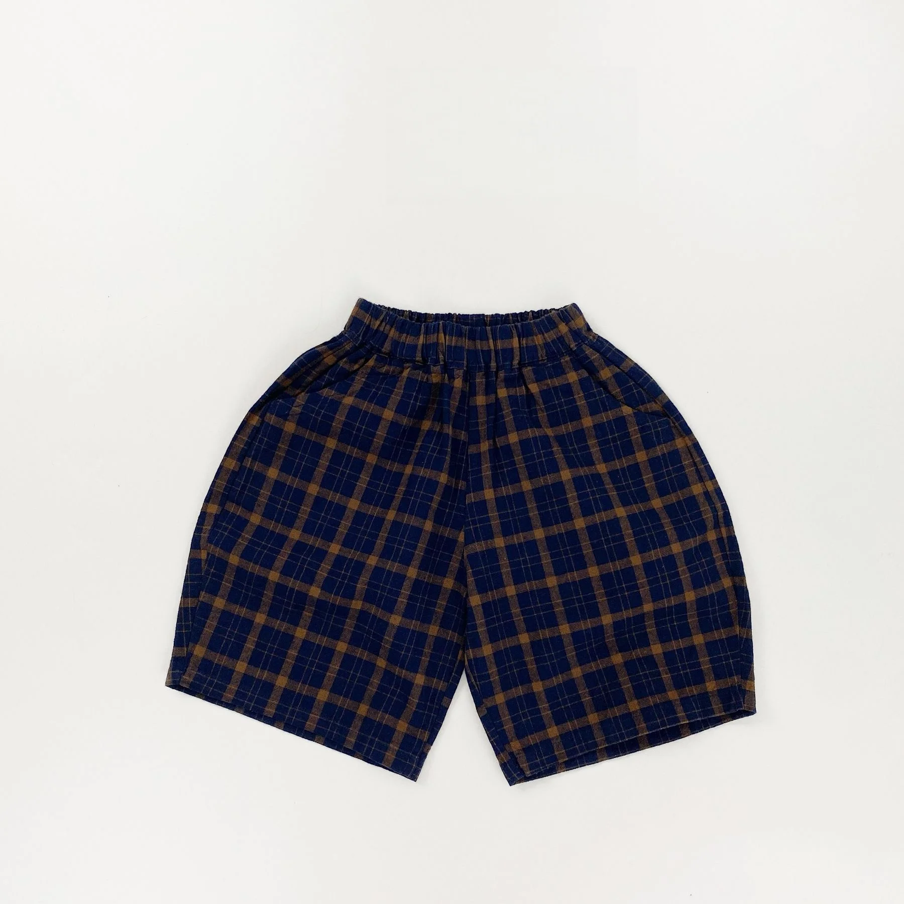 Kinder-Caprihose im koreanischen Stil, Retro-Gittermuster, Kinder-Shorts, Sommerhose, weich, atmungsaktiv, Unisex-Hose – Detail 6