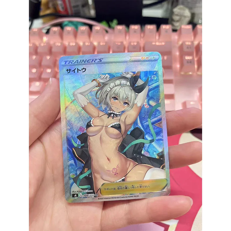 Anime Pokemon FAI DA TE ACG Gioco Da Tavolo Da Battaglia Carte Laser Lillie Misty Bea Giocattoli per i ragazzi Carta Da Collezione Regalo Di