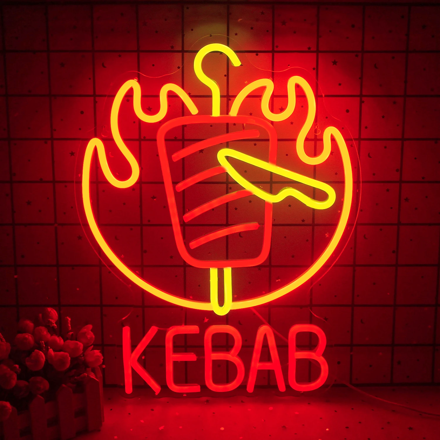 Kebab LED Neon Sign Acrylic Handmade Led Light Neon for Shop Window Store Display Beer Bar Nightclub Party Wall Decor Light