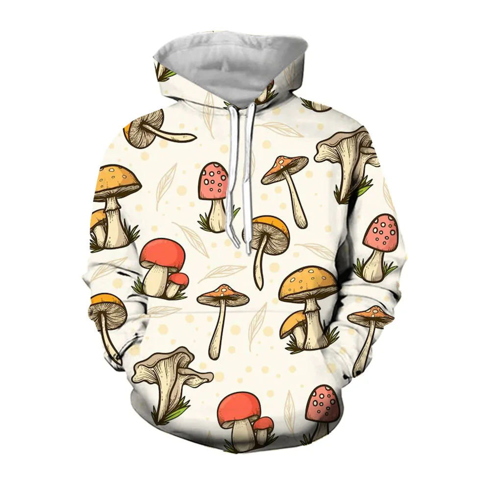 Jumeast 3D Mushroom Plant Flower Printed Cottagecore Men Streetwear Hoodies Academia Aesthetic Hoody's Pullover Y2K Graphic Tops