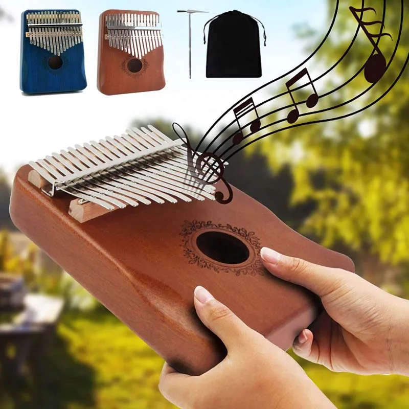 Teclado de Piano de pulgar Kalimba de 17 teclas, instrumento Musical Personal con accesorios para actuaciones, gran regalo de Navidad