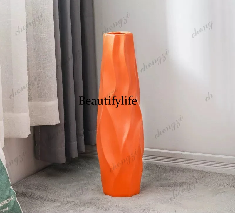 Ceramic floor-to-ceiling large vase water-raised decorative ornament living room modern creative decoration simple