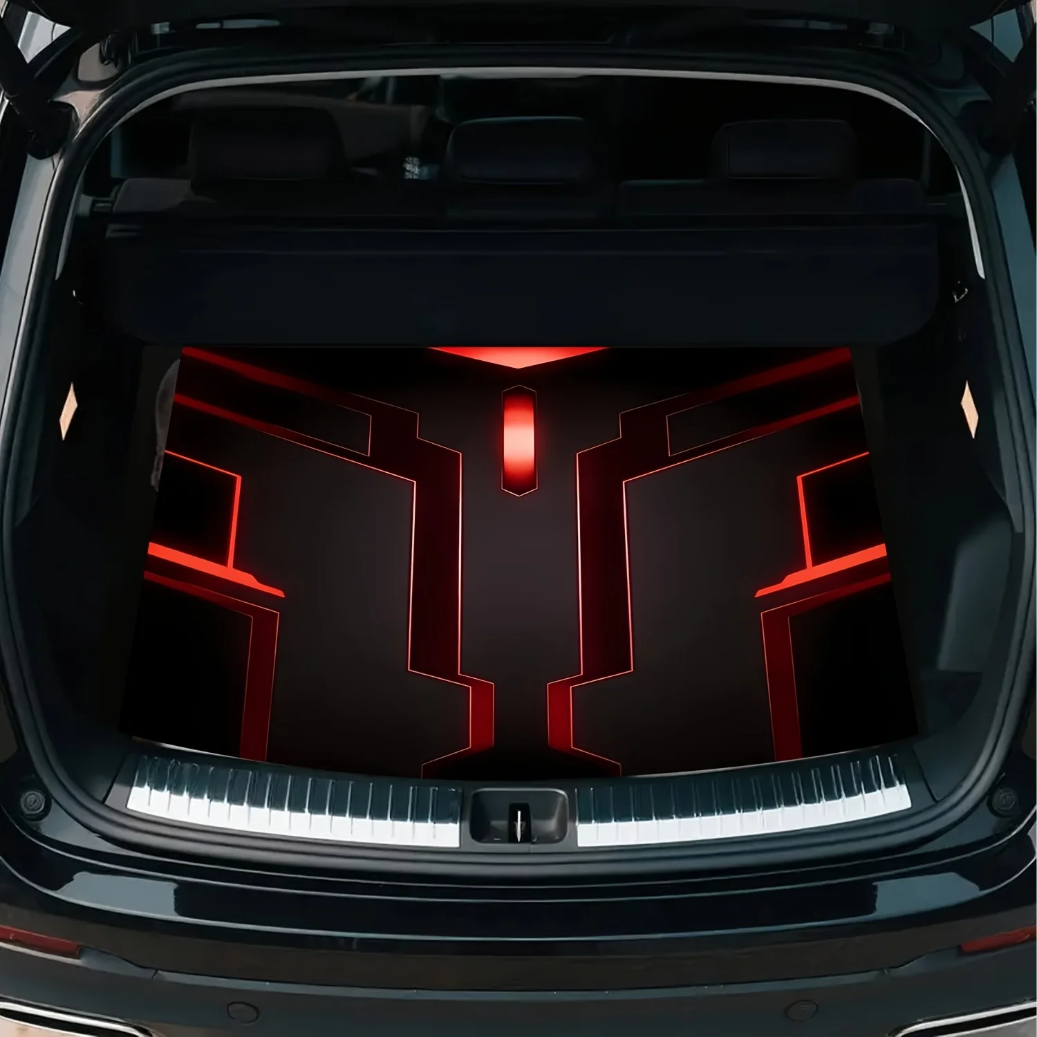 9-Color Cyber Mecha Car Trunk Mat | Multiple Contrasting Color Options | Anti-Slip And Wear-Resistant | Futuristic Trunk Mat, A