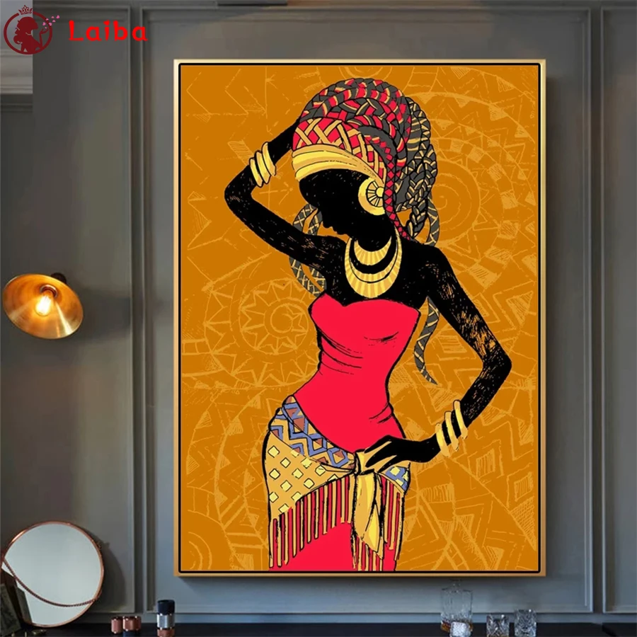 

5D DIY Diamond Painting Abstract art, makeup ethnic woman Hot selling home art cross stitch full squareround diamond embroidery