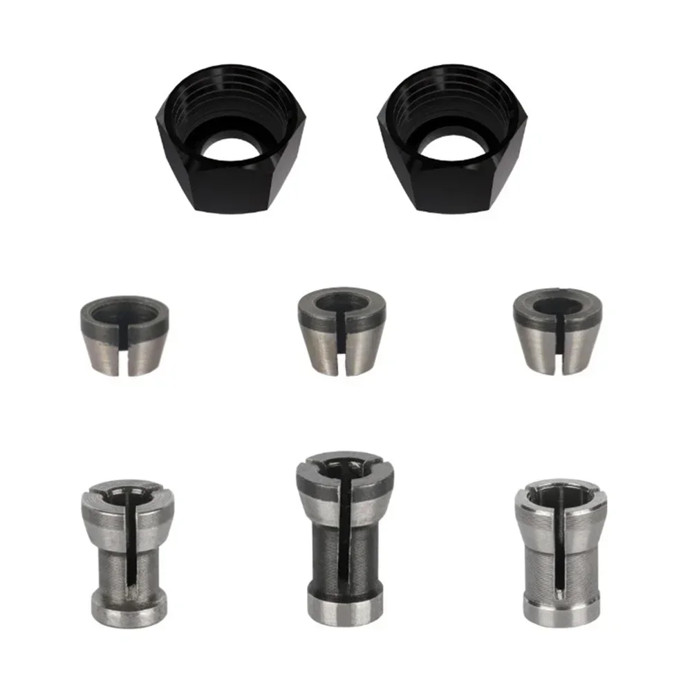 8pcs 6mm/6.35mm/8mm Collet Chuck Engraving Trimming Machine Chuck Adapter Milling Cutter Router Bit Collets
