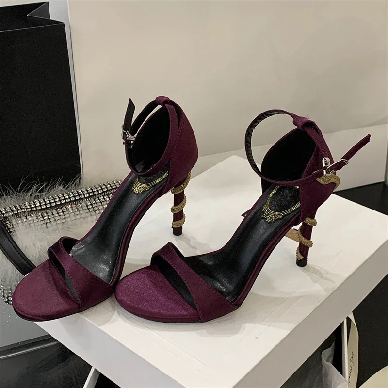 

Eilyken Street Style Crystal Diamond Thin High Heels Women Sandals Buckle Strap Banquet Prom Pumps Sexy Female Shoes