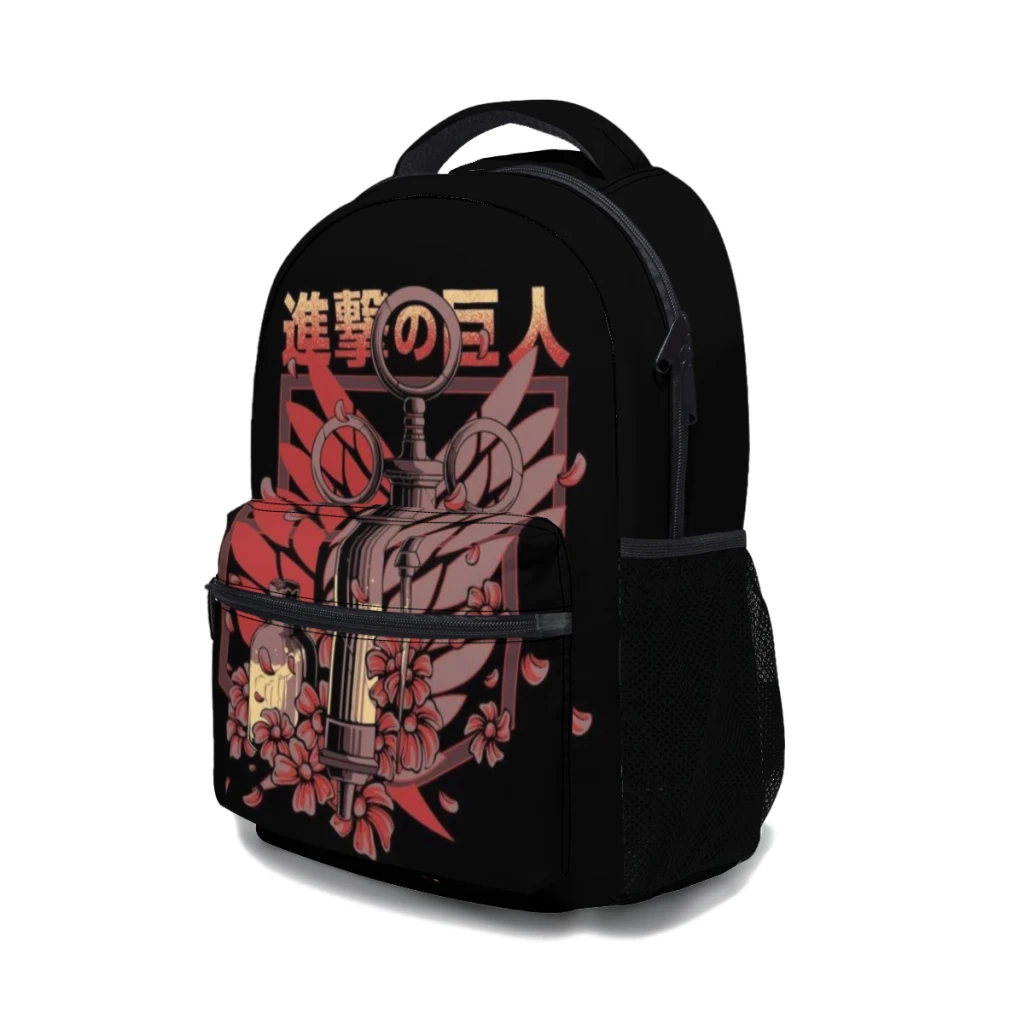 Mochila Impermeável com Asas da Liberdade Ataque em Titã, Saco de Capacidade Retro Trendy Laptop Bag, Bolsa de Livro de Viagem, Nova Moda  