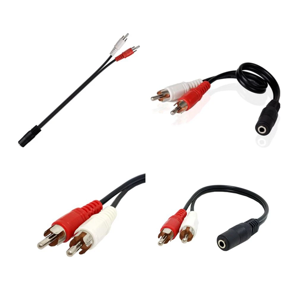 Universal RCA cabo de áudio estéreo, fêmea para 2RCA macho Jack, 3.5mm AUX Y adaptador para DVD amplificador