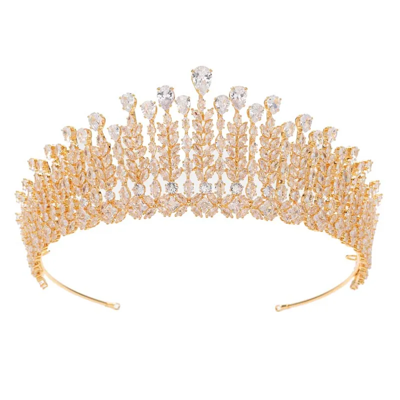 Imagem -03 - Hadiyana-tiara de Casamento para Mulheres Hairwear de Zircão Cúbico Acessório de Cabelo de Noiva Coroa de Festa da Moda Cabeça de Jóias Bc6065