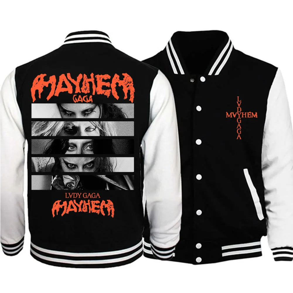 

Lady Gaga Mayhem Tour 2025 Baseball Uniform Jacket Harajuku Mayhem Merch Baseball Jackets for Fans Gift