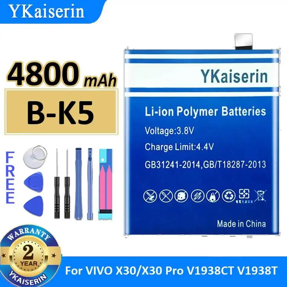 

Mobile Phone Battery For Vivo X30 Pro V1938CT V1938T B-K5 Reliable Replacement 4800Mah