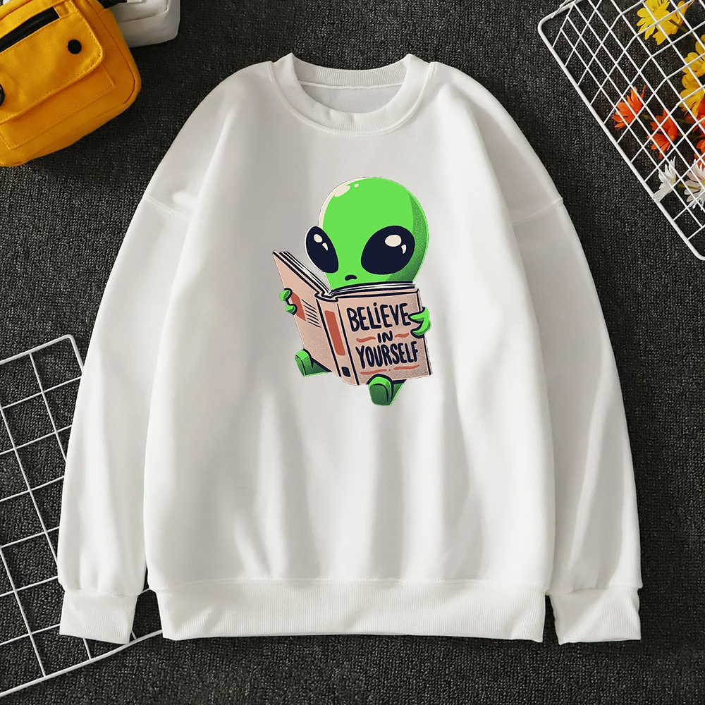 

I Am An Alien Believe In Yourself Printing Man Sweats Street Fashion Clothing Korean Loose Streetwear Simple Aesthetic Men Tops