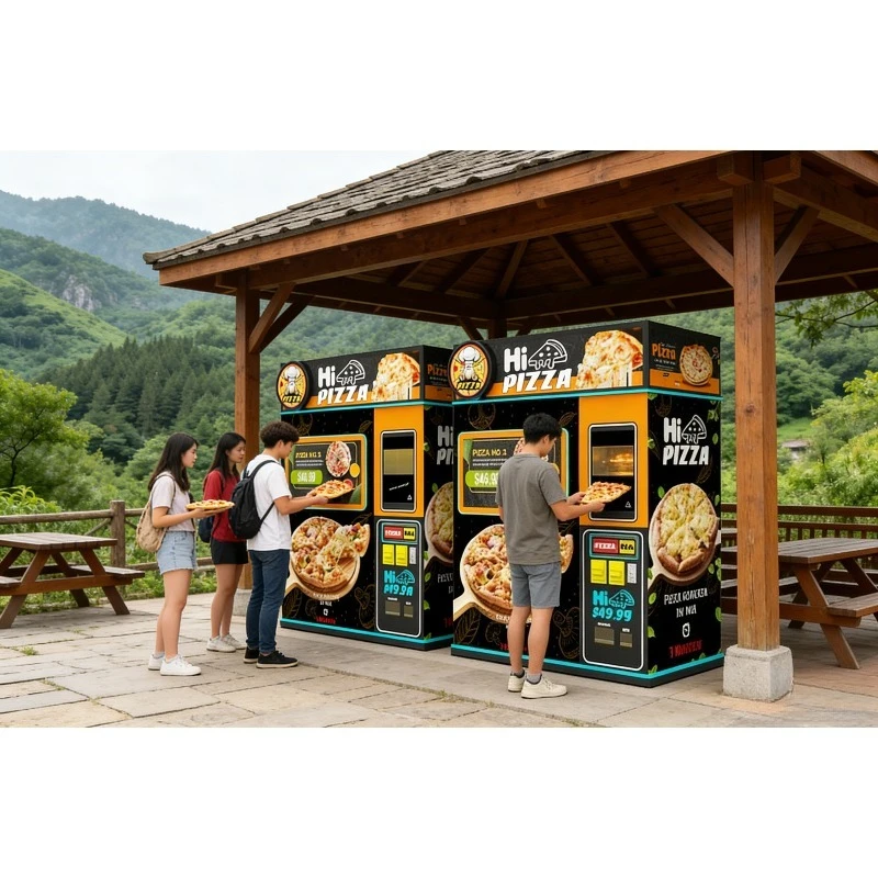 Smart Pizza Vending Machine Fast Food Robot Heating Cooking Automatic Pizza Maker Accepts Credit Card Coin Payment